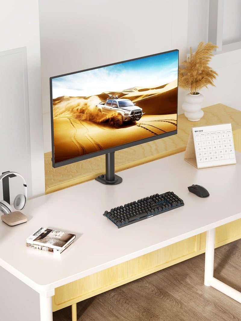 Bracwiser Single Fully Adjustable Monitor Arm Stand Mount Fits One Screen 13-32 inch 22lbs for Monitor Computer Screen 13 15 17 19 20 22 23 24 26 27 30 32 inch VESA 75 100 (MD7401) - Image 2